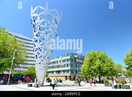 Christchurch, NEUSEELAND - 24. November Touristen schlendern am 24. November 2014 in Christchurch, Neuseeland.Christchurch ist die größte Stadt im Süden Stockfoto