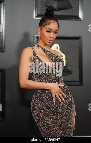 Los Angeles, Ca. Januar 2020. Saweetie bei den 62. Grammy Awards im Staples Center in Los Angeles, Kalifornien am 26. Januar 2020. Kredit: Tony Forte/Media Punch/Alamy Live News Stockfoto