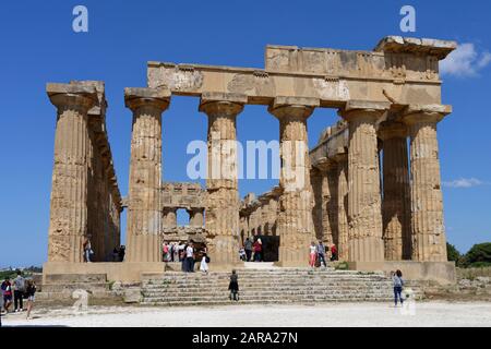 Archäologischer Park, Tempel E, Marinella, Selinunte, Sizilien, Italien Stockfoto