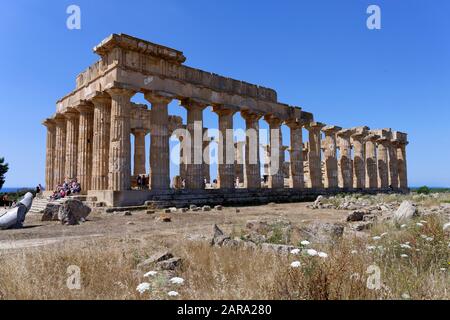 Archäologischer Park, Tempel E, Marinella, Selinunte, Sizilien, Italien Stockfoto