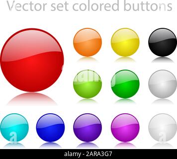 Farbige Vektor-Set-Tasten, runder Typ Stock Vektor