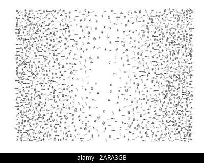 Konfetti neues Hintergrundposter. Ein Konfetti mit neuen Hintergründen. Handgezeichnetes Ägypten zeichnet die Struktur ab. Stock Vektor