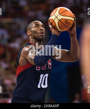 Kobe BRYANT, USA, Action, Spanien - USA - ESP - USA 82: 119, 82-19, Basketball-Vorrunde Gruppe B Gruppe B der Männer, - Olympische Spiele 2008 in Peking Peking China 16. August 2008; Olympischen Sommerspiele 2008 in Peking vom 08.08. Bis 24.08.2008 in Peking/Volksrepublik China; Weltweite Verwendung Stockfoto