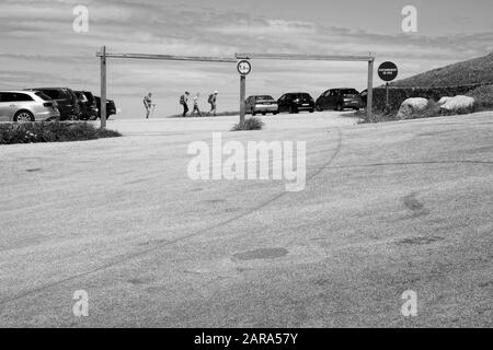 Parkplatz mit Höhensperre, Storkensohn, Haut Rhin, Grand EST, Frankreich, Europa Stockfoto