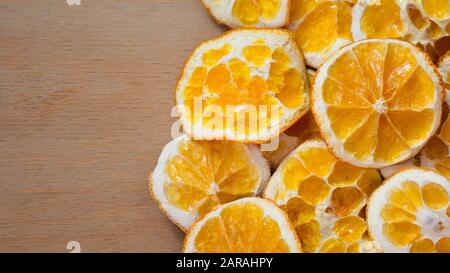 Orange Scheiben von oben getrocknet Stockfoto