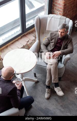 Über Whisky sprechen Stockfoto