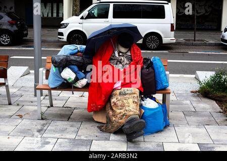 Obdachlosen, Barcelona, Spanien. Stockfoto