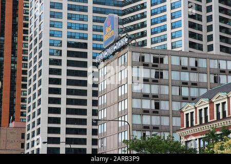 Chicago, USA - 27. JUNI 2013: Best Western Grant Park Hotel in Chicago. Best Western betreibt weltweit mehr als 4.100 Standorte. Stockfoto