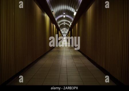 Das Licht am Ende des Tunnels. Stockfoto