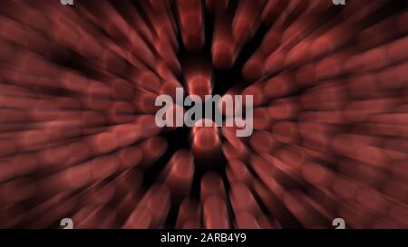 Das 3D-Rendering von abstraktem Orange Bokeh mit verschwommenem Hintergrund Stockfoto