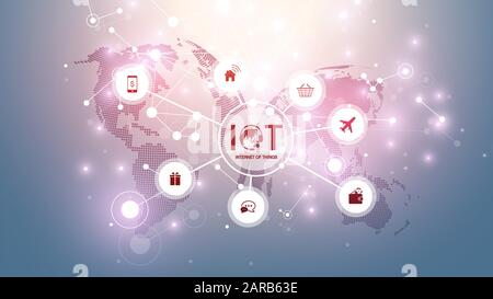 Internet der Dinge Das Internet der Dinge und Vernetzung Konzept für Ihre Präsentation. Futuristische Netzwerkverbindung Hintergrund für den Welthandel. Internet Der Stock Vektor