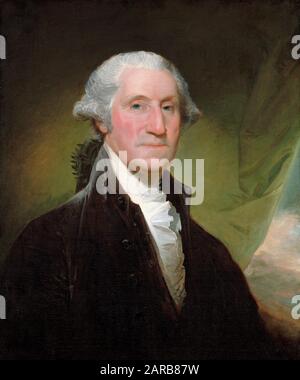 Gilbert-Stuart (* zwischen 1750-18321 ), Portrait von George Washington Begn. Von 1732 bis 1799) erster präsident des vereinigten Staates amerika ( Öl auf Leinwand 0,76 x 0,64 ) Stockfoto