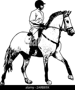 Reitsport, Skizzenabbildung - Vektor Stock Vektor