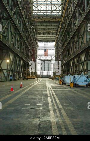 Innenbereich des VAB orVehicle Assembly Building im NASA Kennedy Space Center Stockfoto