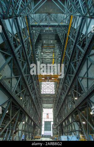 Innenbereich des VAB orVehicle Assembly Building im NASA Kennedy Space Center Stockfoto