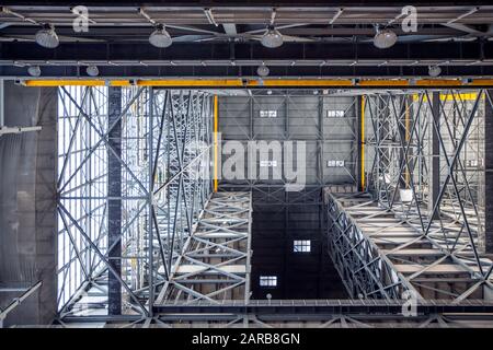 Innenbereich des VAB orVehicle Assembly Building im NASA Kennedy Space Center Stockfoto