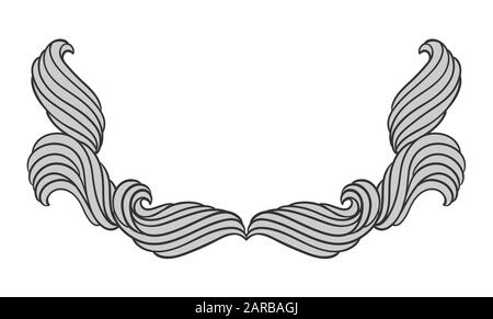 Dekorative Rahmen von Wellen. Hintergrund mit Blick auf das Meer, den Fluss oder Wasser locken. Stock Vektor