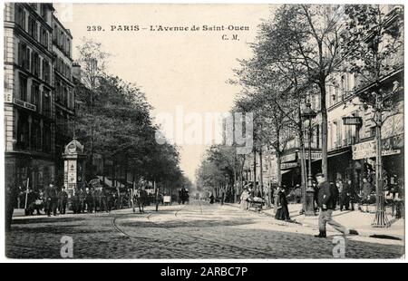 Avenue de St Ouen, Paris, Frankreich Stockfoto