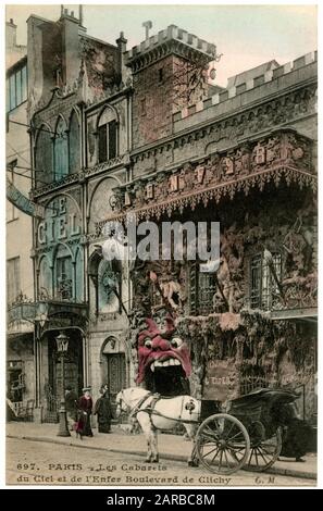 Die Cabarets of Heaven and hell (Le Ciel et L'Enfer) auf dem Boulevard de Clichy, Montmartre, Paris. Datum: Ca. 1905 Stockfoto