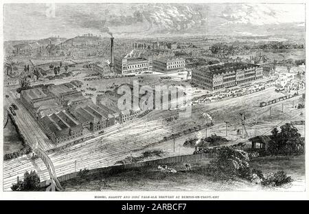 Allsopp and Sons' Pale-ale-Brauerei in Burton-on-Trent in Staffordshire. Datum: 1862 Stockfoto