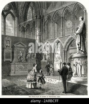 Bestattungsort von Dickens in Westminster Abbey 1870 Stockfoto