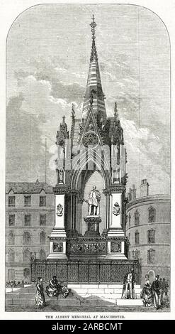 Das Albert Memorial in Manchester 1870 Stockfoto