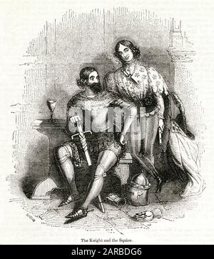 Chaucer, die Canterbury-Geschichten... Ritter und Squire Stockfoto