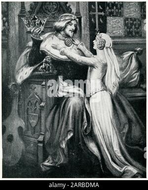 König Richard II. Von England und Prinzessin Isabella von Valois, seine zweite Frau, die er 1396 geheiratet hat. Stockfoto