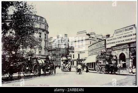 South Kensington U-Bahn-Station, Blick auf die Straße. Stockfoto