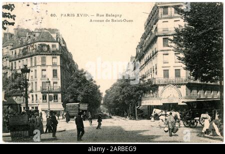 Rue Balagny, Avenue de St Ouen, 17. Arrondissement, Paris, Frankreich. Stockfoto