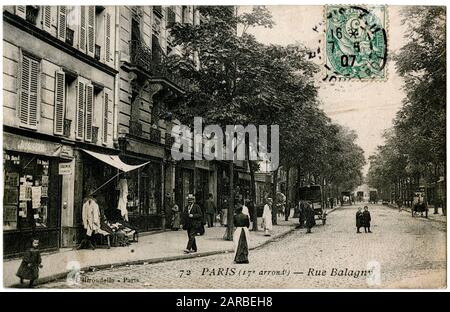 Rue Balagny, Avenue de St Ouen, 17. Arrondissement, Paris, Frankreich. Stockfoto