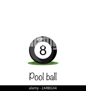 Billard. Pool #8 schwarze Kugel, Vektorgrafiken Stock Vektor