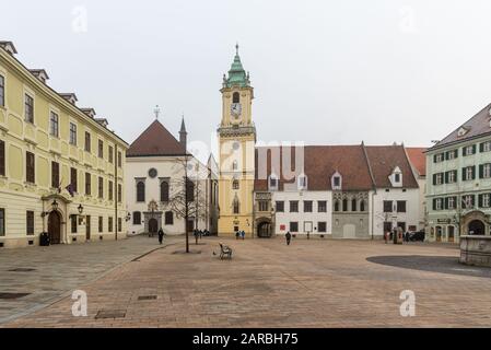 Der Hauptplatz in Bratislava, Slowakei Stockfoto