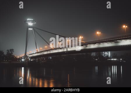 Die UFO-Brücke, Bratislava, Slowakei Stockfoto