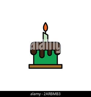 Fröhliches Geburtstagskuchen im Design mit Ikone Stockfoto