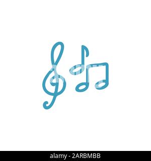 Vorlage für das Design der Musiksymbole Stockfoto