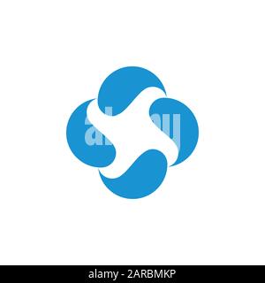 Logo-Vektor mit quadratischem Wasserlauf und Design Stock Vektor