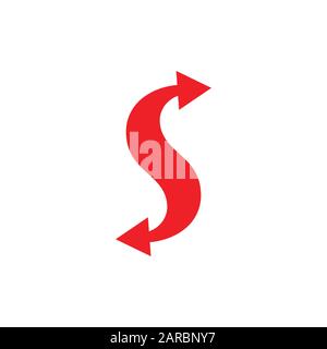 Buchstabe s zwei Pfeil tauschen Logo-Vektor aus Stock Vektor