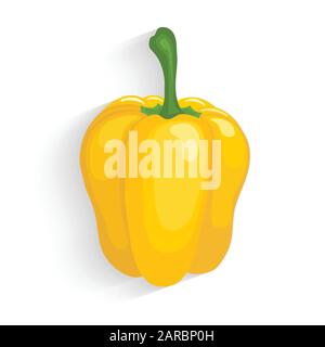 Realistische gelbe Paprika, Vektorgrafiken Stock Vektor