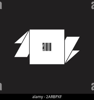 Quadratischer geometrischer 3D-Vektor mit flachem Logo Stock Vektor