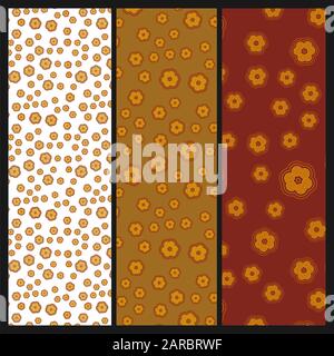 Randloses textiles, nahtloses Muster mit abstrakten Spiralblüten. Bearbeitbares Farbfeld enthalten Stock Vektor