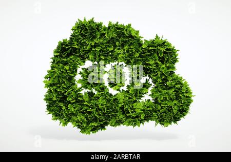 Isoliertes 3D-Rendering-natürliches CO2-Symbol mit weißem Hintergrund Stockfoto