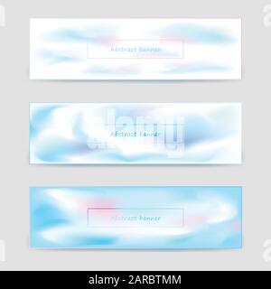 Set aus hellen Farben abstrakte Vorlagen für horizontale Banner.schöne Farben Übergänge Gradientenhintergrund mit Kontur. Stock Vektor