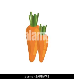 Karotten- und Cartoon-Vektor-Illustration Stock Vektor