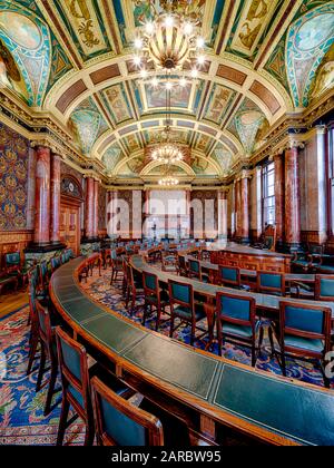 General Committee Room of the Lloyd's Register of Shipping, 71 Fenchurch Street, London, Großbritannien Stockfoto