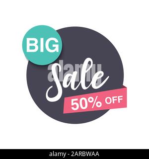 Vektor-Illustration für Verkaufsbanner, Rabattkennzeichnung, großes Preisschild für den Verkauf Stock Vektor
