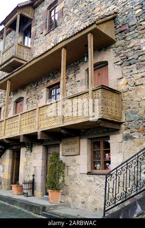 Balkonhäuser, Dilijan, Armenien Stockfoto