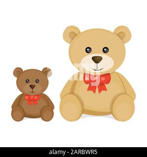 Niedliche Trickkick-Teddybären. Vektorgrafiken zum Valentinstag. Stock Vektor