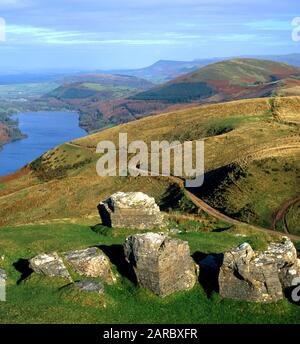 Talybont Reservoir, Glyn Collwn, Brecon Beacons National Park, Powys, Wales. Stockfoto