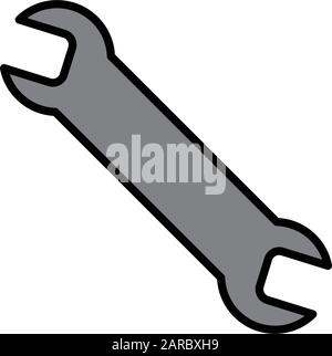 Vektor der Konstruktionsvorlage für Schraubenschlüsselsymbole Stock Vektor